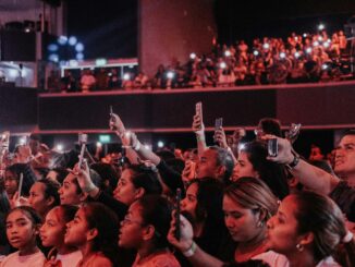 Fans filming concert